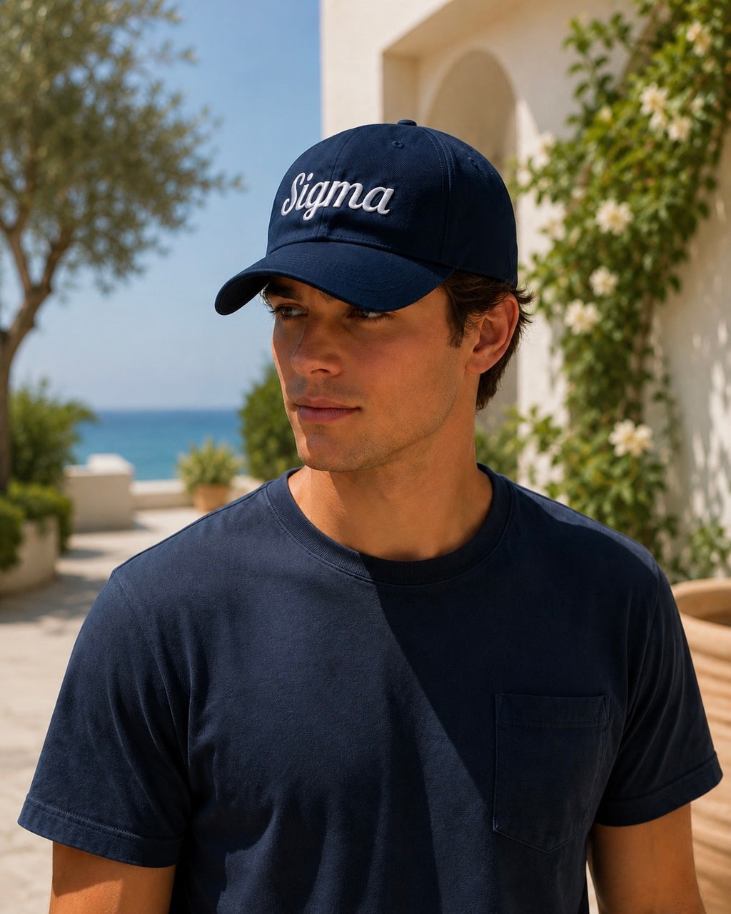 SIGMA™ navy dad hat with white embroidered 'Sigma' logo