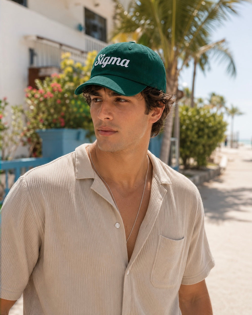 SIGMA™ spruce green dad hat with white embroidered 'Sigma' logo
